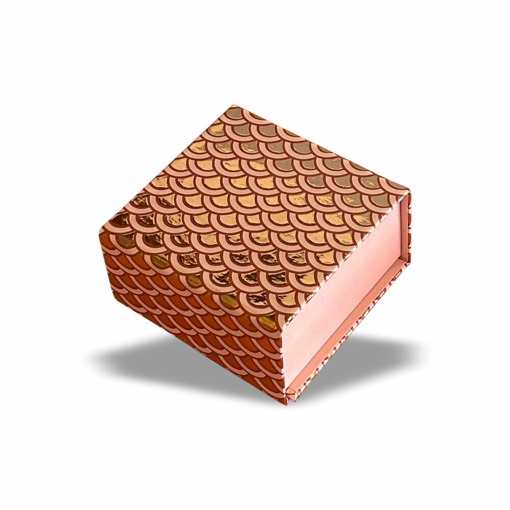 Rose Gold Magnetic Pattern : Rigid Hamper Box (4x4x2 inch)