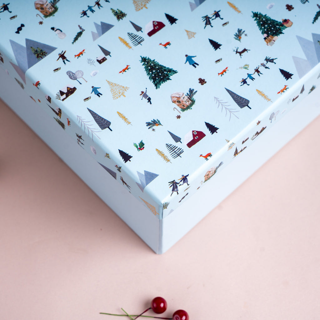 Nordic Noel Frosted Blue Gift Box