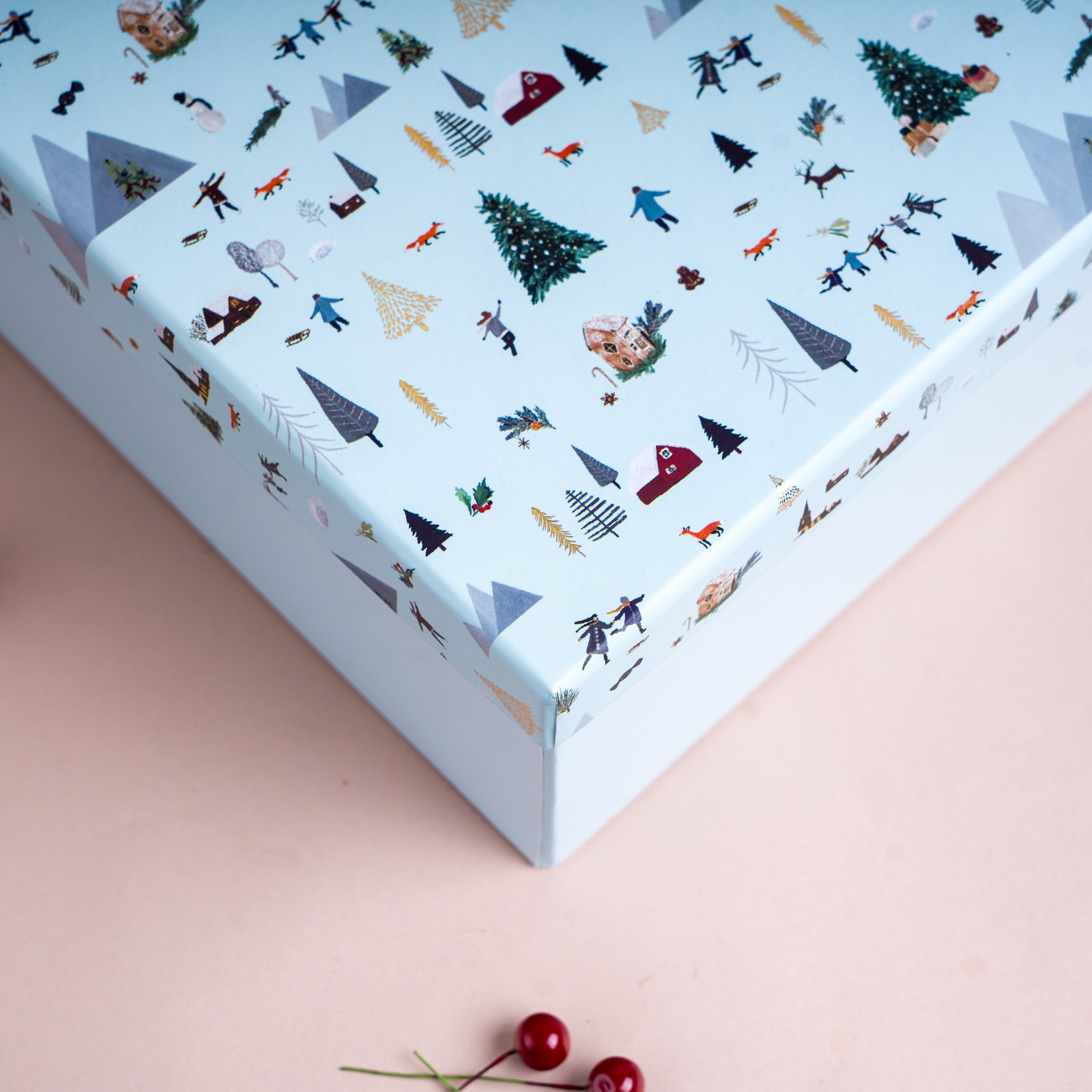 Nordic Noel Frosted Blue Gift Box