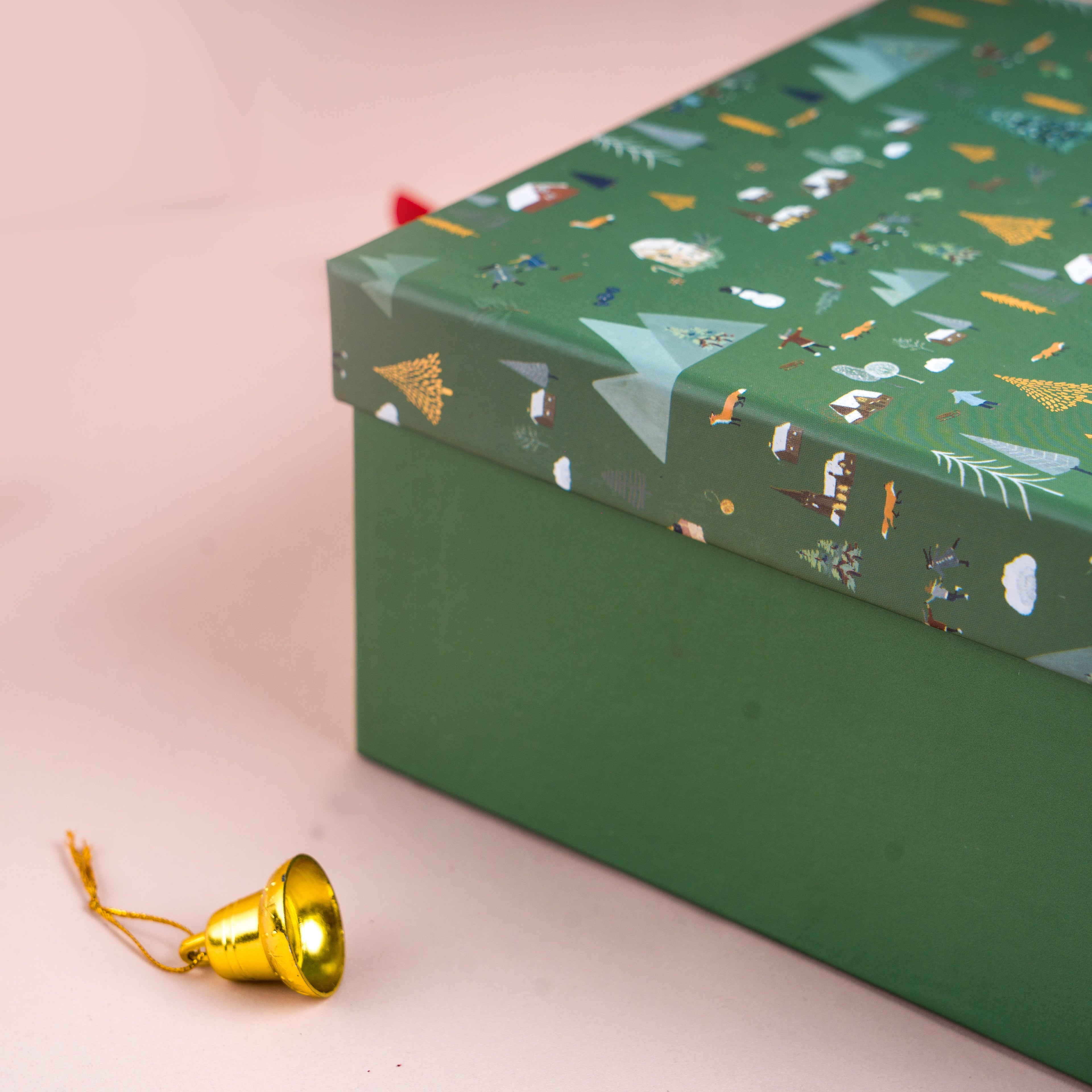 Nordic Noel Holiday Green Rigid Gift Box