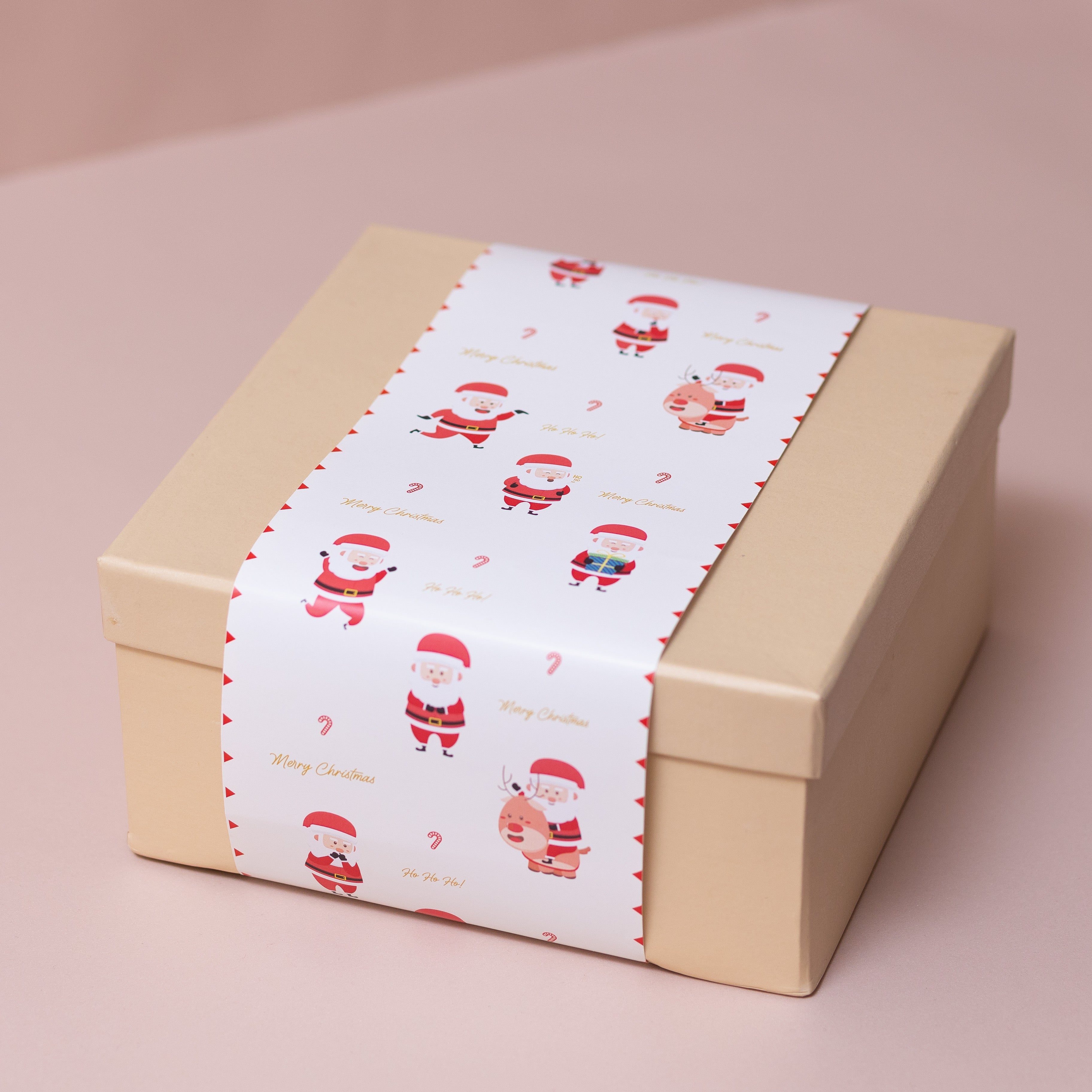 Christmas Cream Gift Box with Santa Sleeve