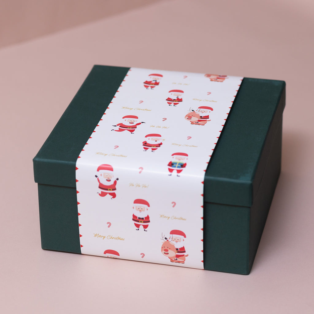 Christmas Green Gift Box with Santa Sleeve