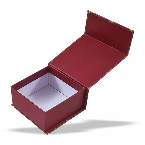 Brick Red Magnetic Pattern : Rigid Hamper Box (4x4x2 inch)