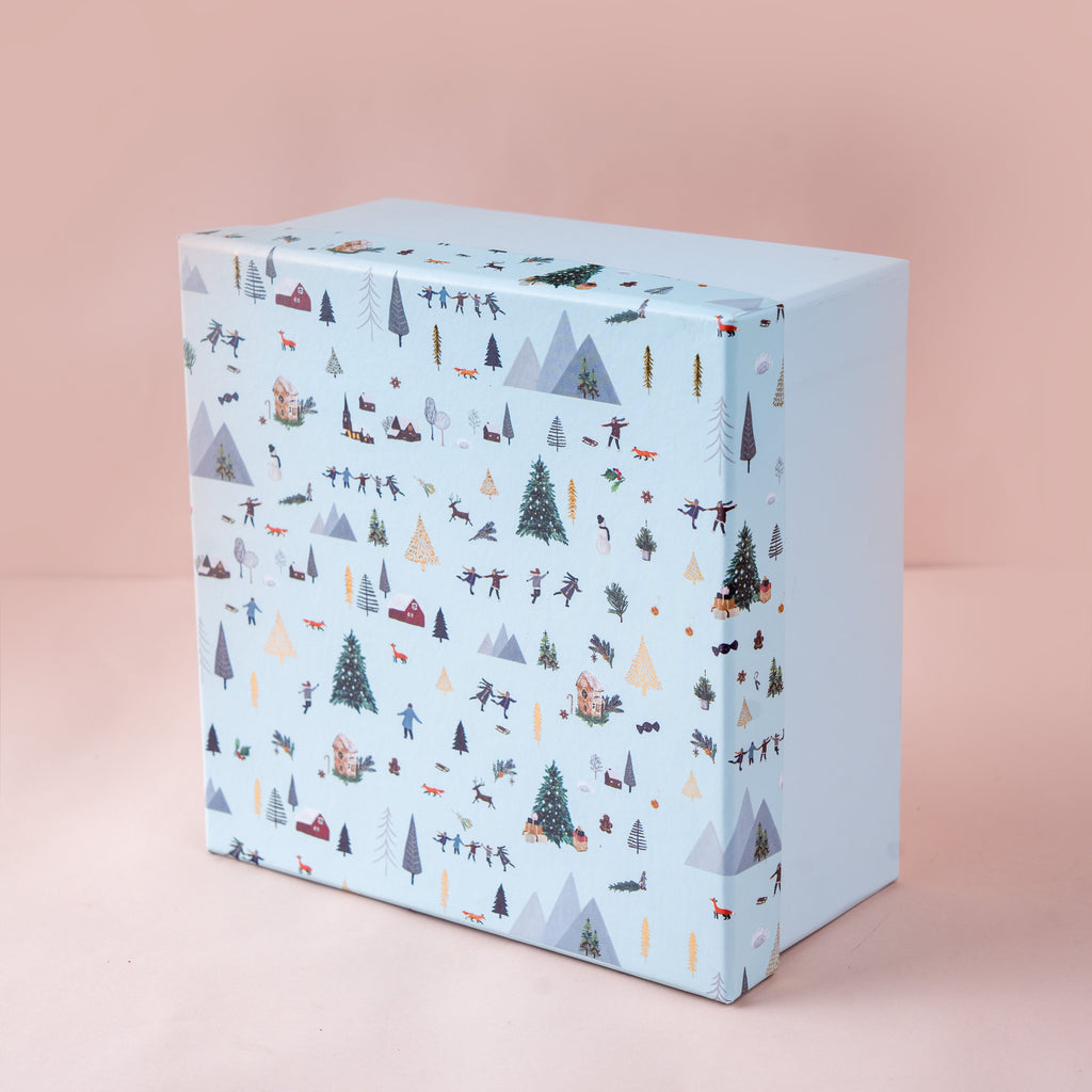 Nordic Noel Frosted Blue Gift Box
