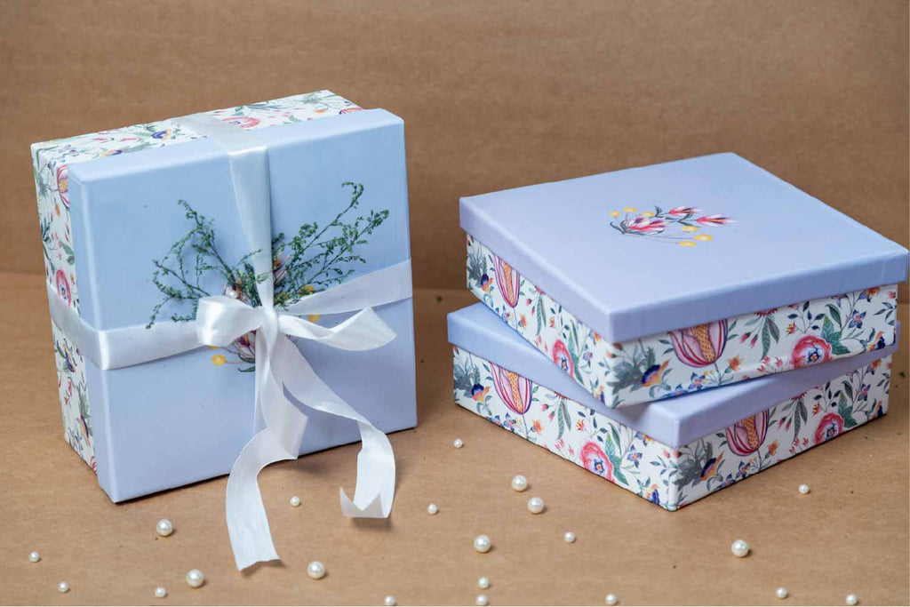 Chintz Floral Rigid Gift Box (8X8X1.5)
