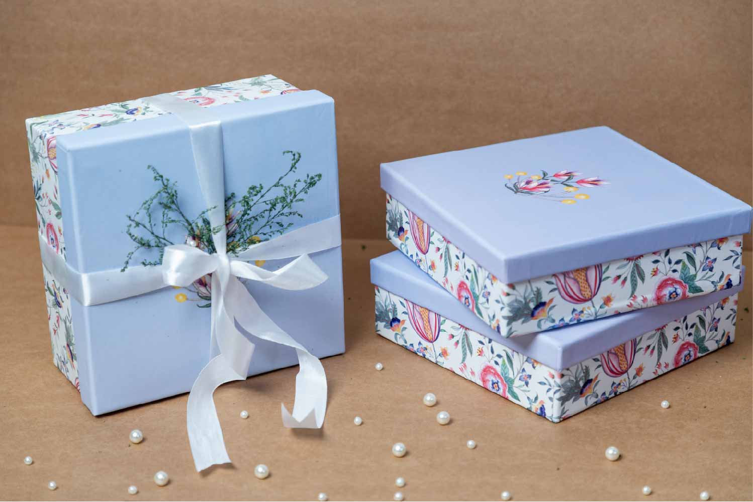 Chintz Floral Rigid Gift Box (8X8X1.5)