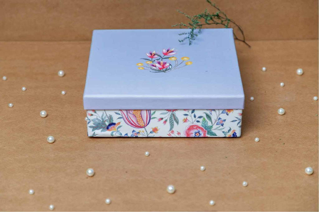 Chintz Floral Rigid Gift Box (8X8X1.5)